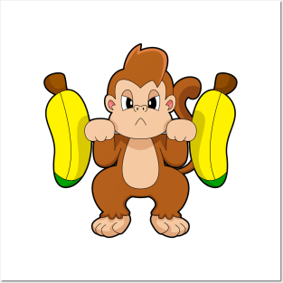 Monkey Banana Dumbbell Posters and Art